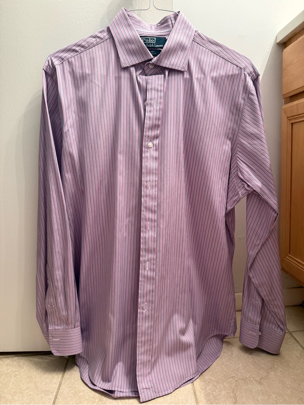 Ralph Lauren Lavender and Navy Striped Men’s Dress Shirt